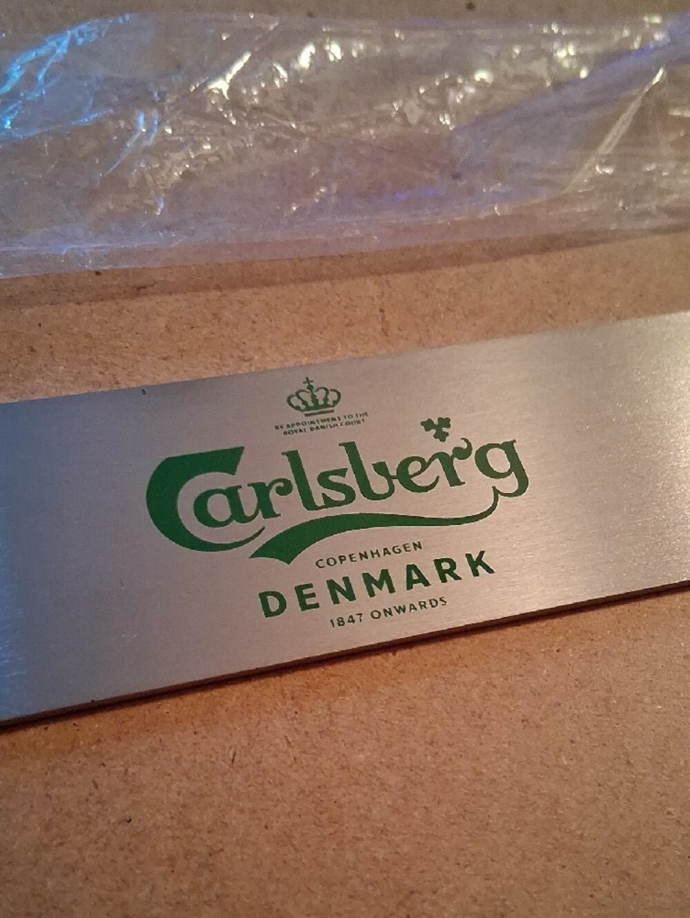 Carlsberg Silver Bottle Opener Bar Tool - Green Logo